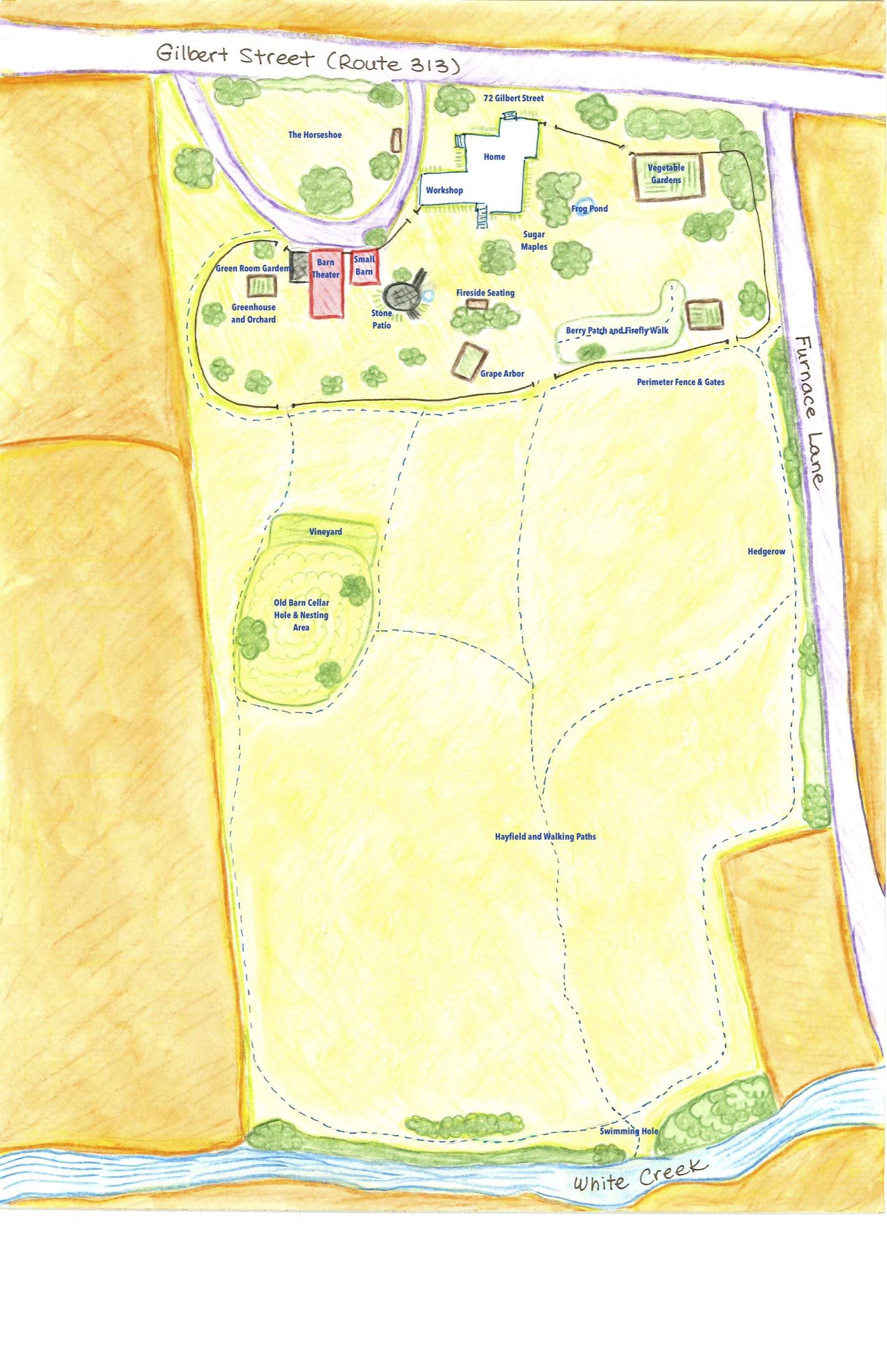 Hand-drawn plan of the property at 72 Gilbert Street